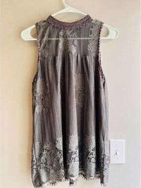 Miss Chievous Grey Victorian Style Blouse Medium